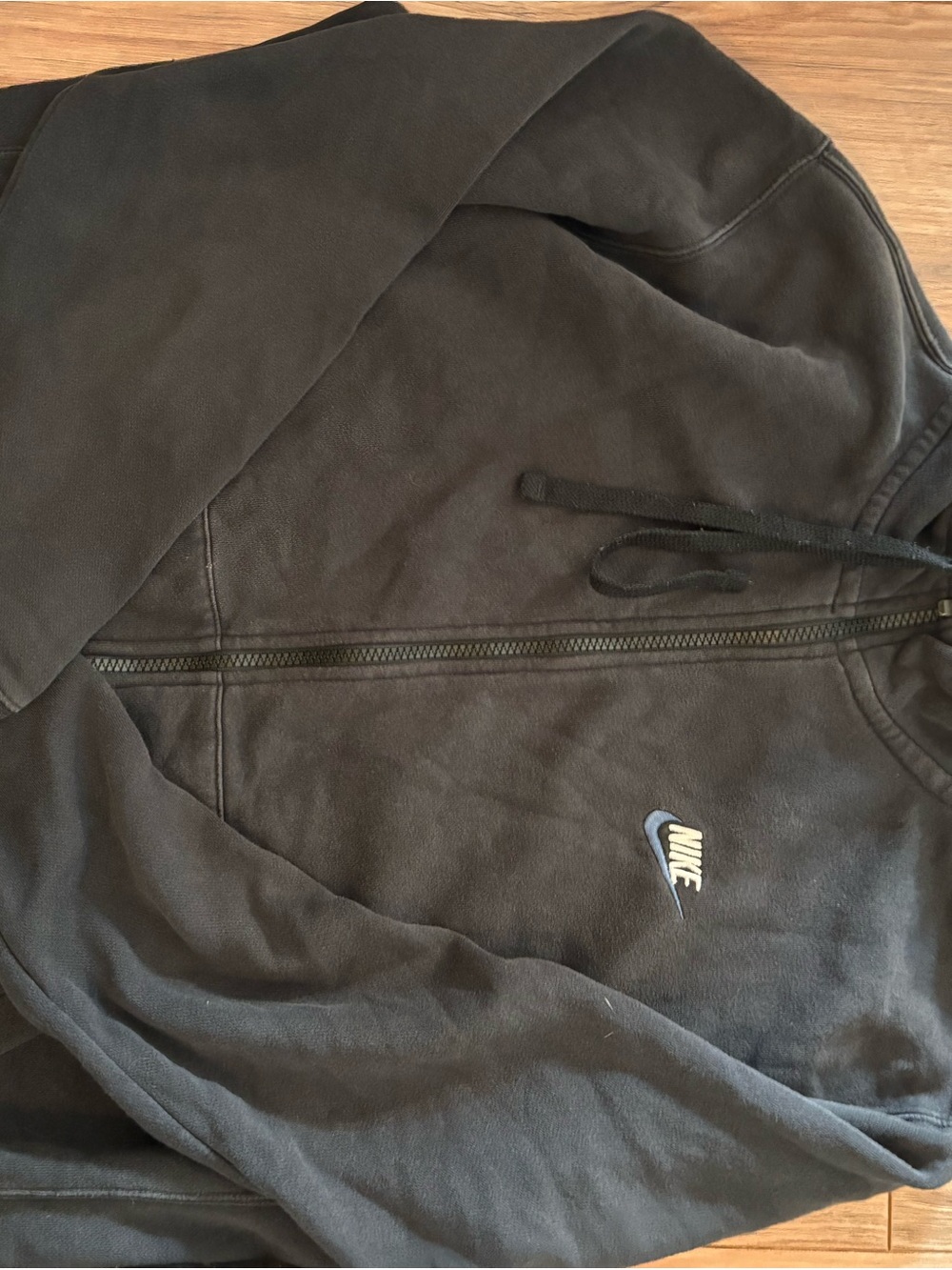 Nike Black Zip-Up Hoodie with Embroidered Swoosh